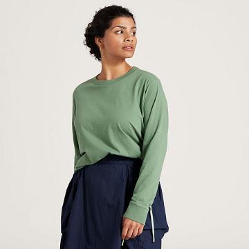 Allbirds Allgood Cotone Long Sleeve Donna Magliette Verdi | IT4314GL