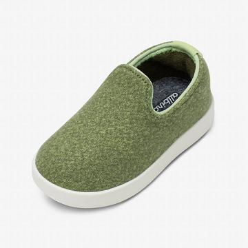 Allbirds Smallbirds Lana Vergine Loungers Bambino Scarpe Slip On Verde Oliva | IT4180LH